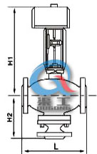比例積分電動調節閥(三通)外形圖